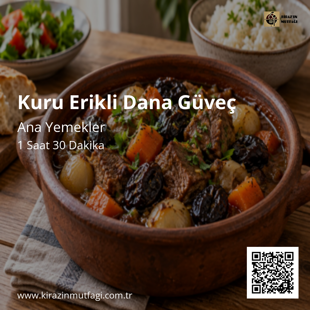 Kuru Erikli Dana Güveç Instagram tarif kartı