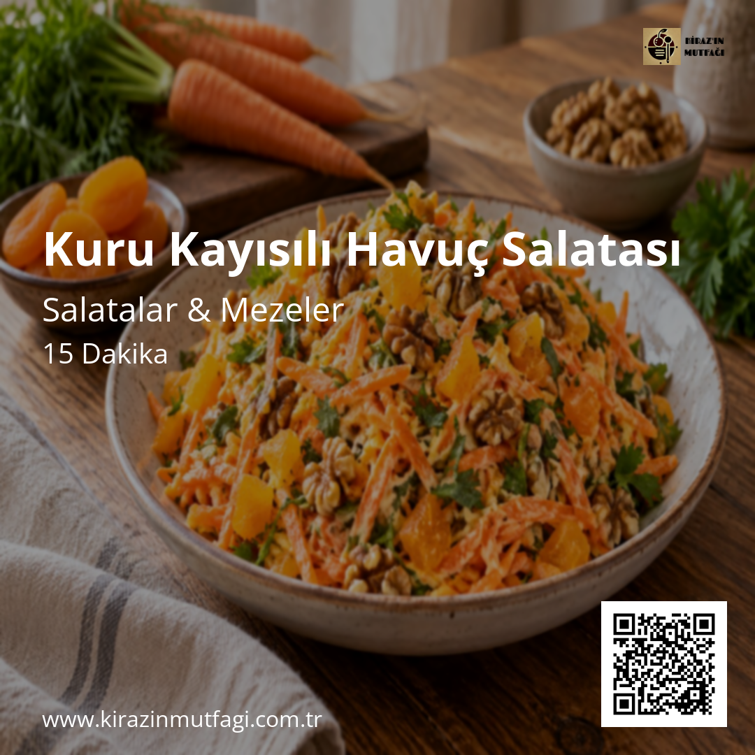 Kuru Kayısılı Havuç Salatası Instagram tarif kartı