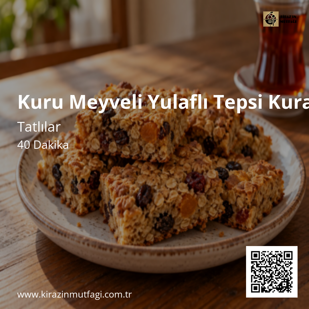 Kuru Meyveli Yulaflı Tepsi Kurabiyesi Instagram tarif kartı