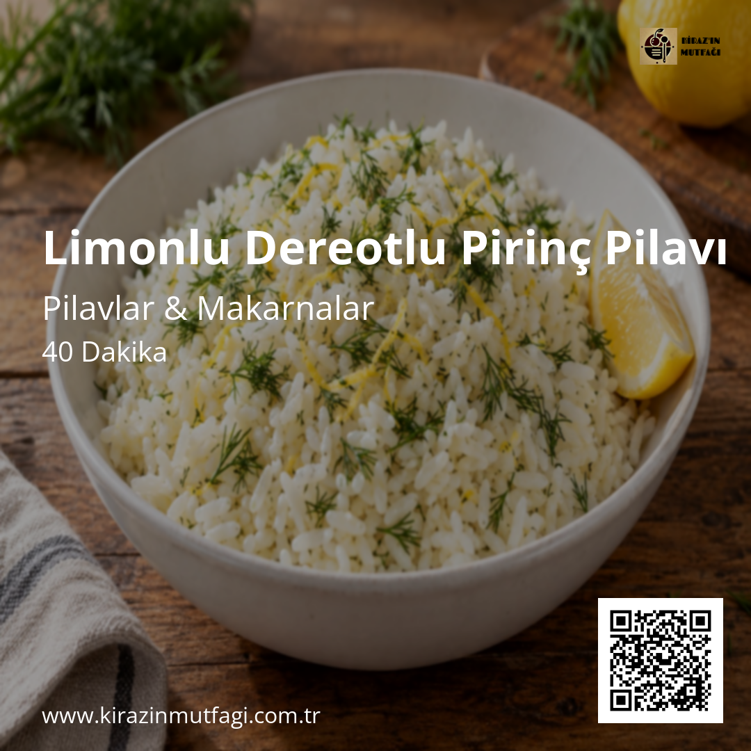 Limonlu Dereotlu Pirinç Pilavı - Instagram Tarif Kartı