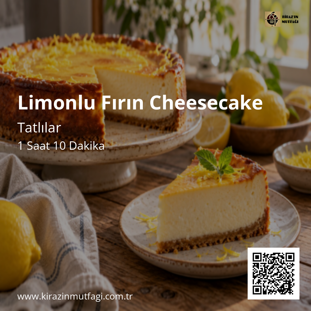 Limonlu Fırın Cheesecake Instagram tarif kartı