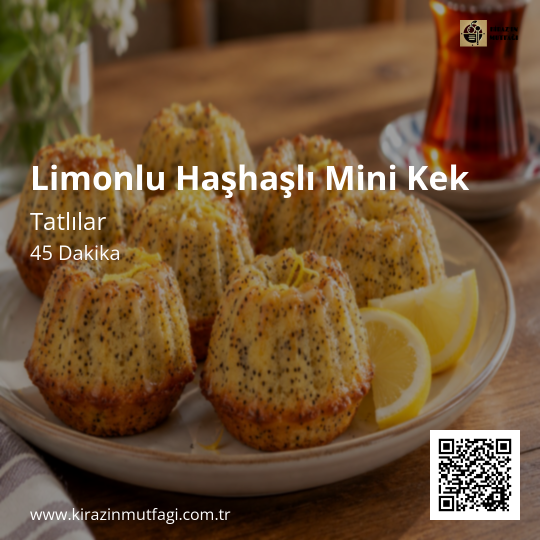 Limonlu Haşhaşlı Mini Kek Instagram tarif kartı
