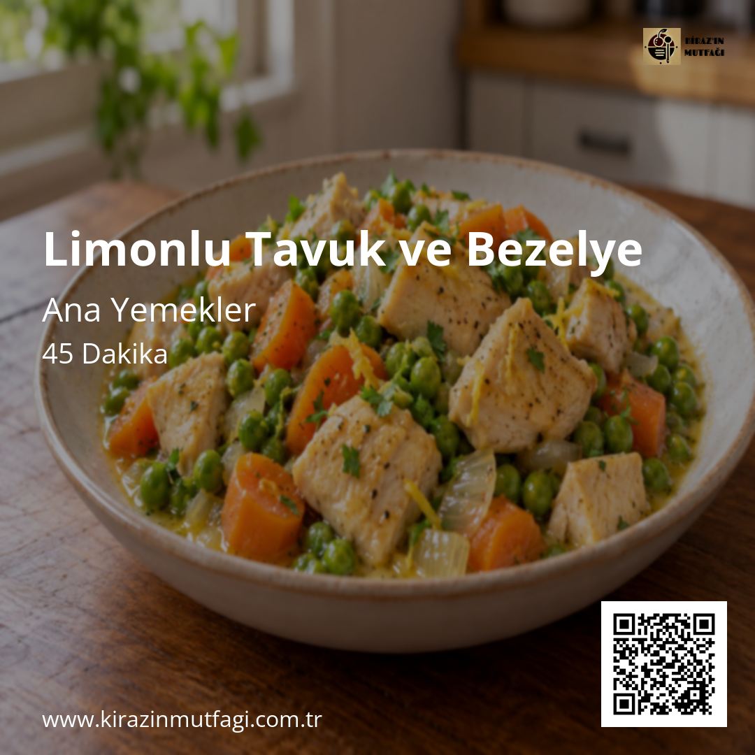 Limonlu Tavuk ve Bezelye Instagram tarif kartı