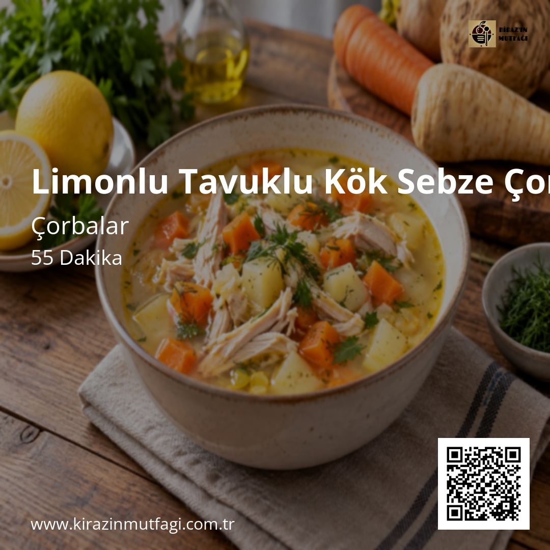 Limonlu Tavuklu Kök Sebze Çorbası Instagram tarif kartı