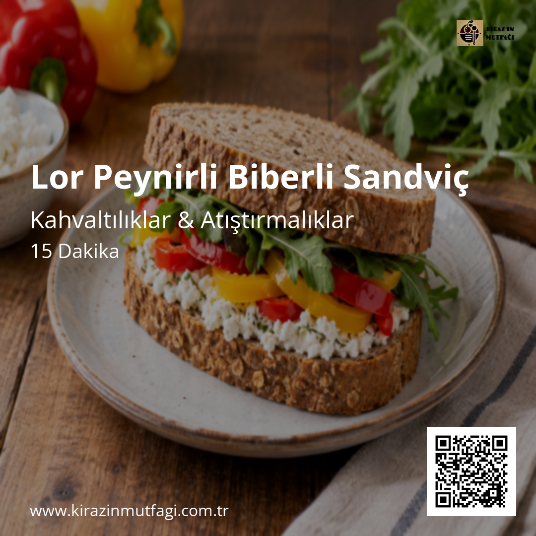 Lor Peynirli Biberli Sandviç Instagram tarif kartı