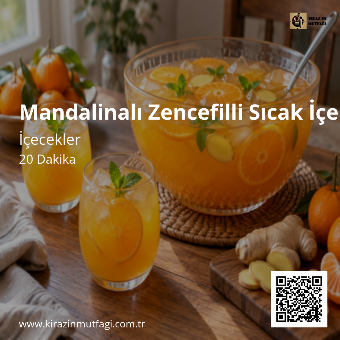 Mandalinalı Zencefilli Sıcak İçecek Instagram tarif kartı