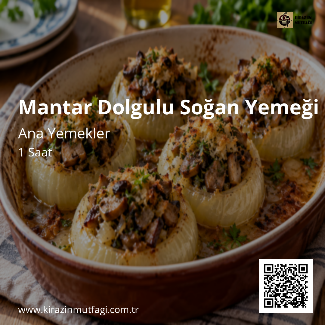 Mantar Dolgulu Soğan Yemeği Instagram tarif kartı