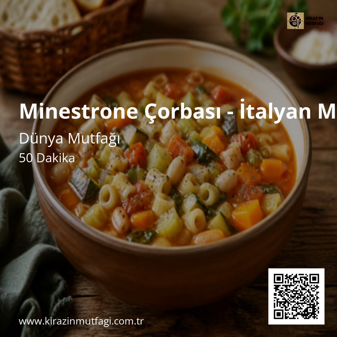Minestrone Çorbası - İtalyan Mutfağı - Instagram Tarif Kartı