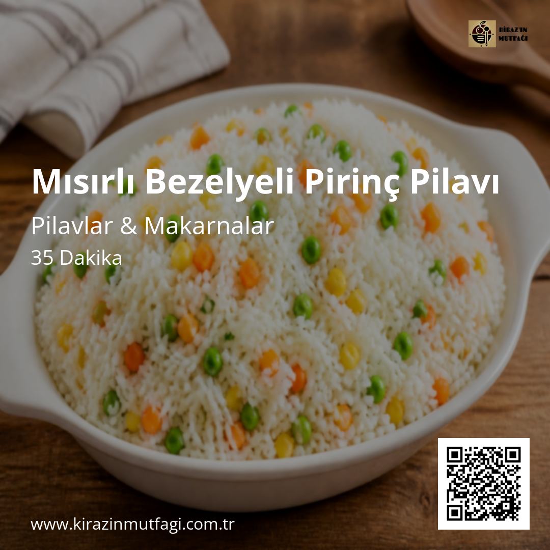 Mısırlı Bezelyeli Pirinç Pilavı - Instagram Tarif Kartı