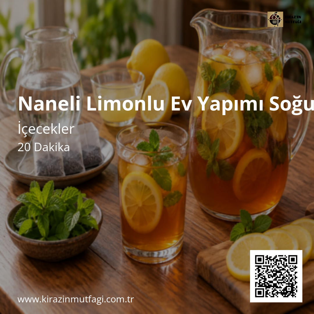 Naneli Limonlu Ev Yapımı Soğuk Çay Instagram tarif kartı