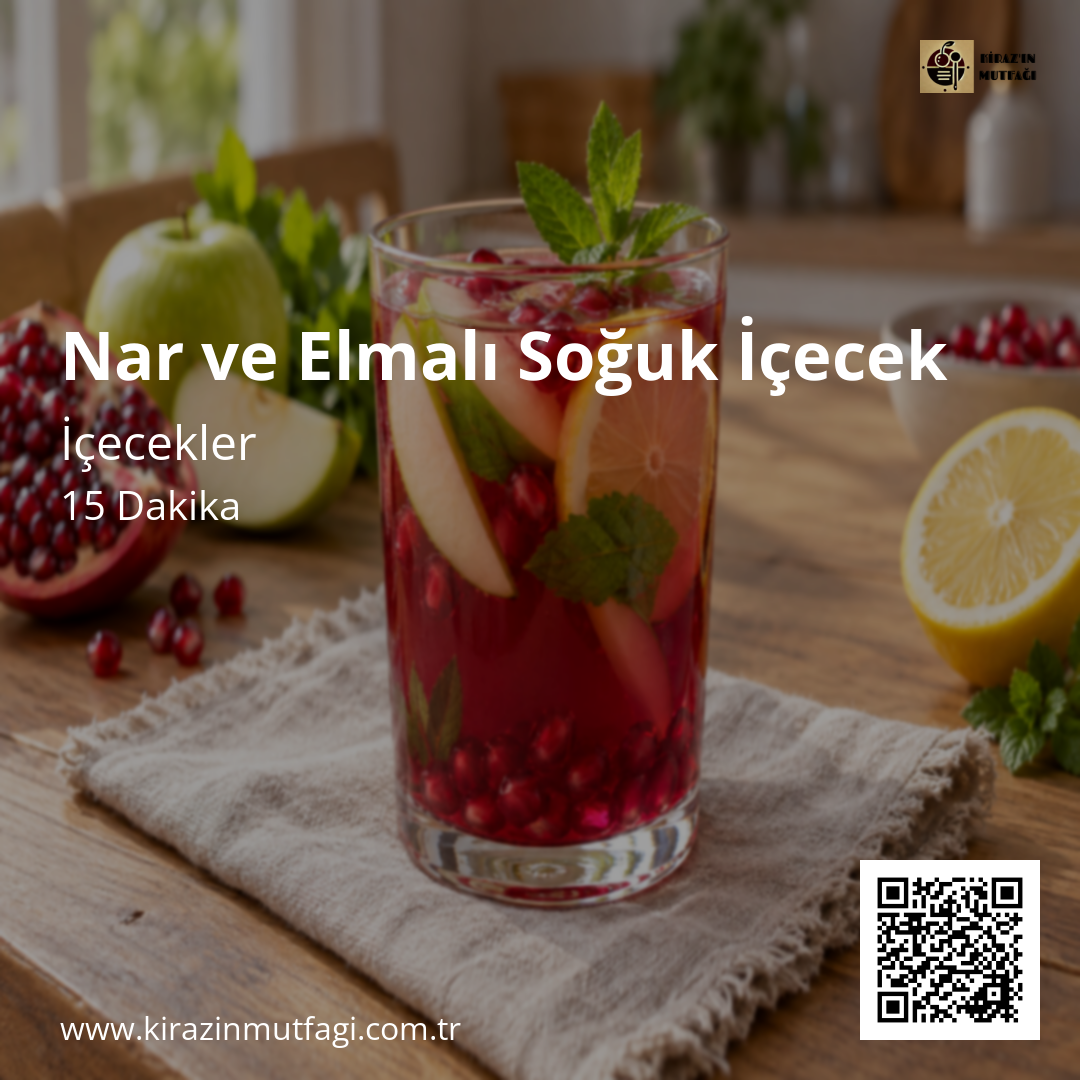 Nar ve Elmalı Soğuk İçecek Instagram tarif kartı