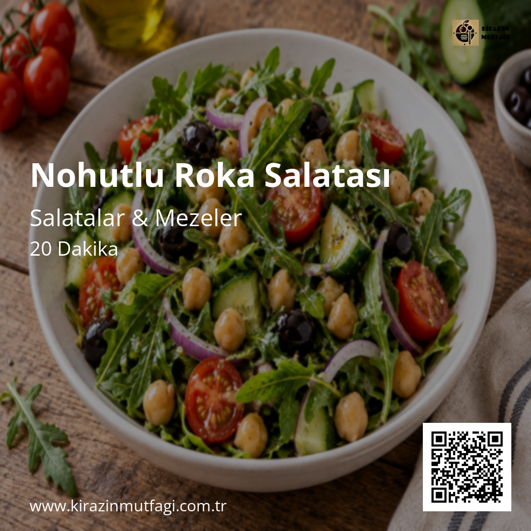 Nohutlu Roka Salatası - Instagram Tarif Kartı