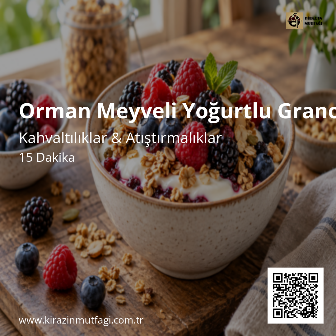 Orman Meyveli Yoğurtlu Granola - Instagram Tarif Kartı