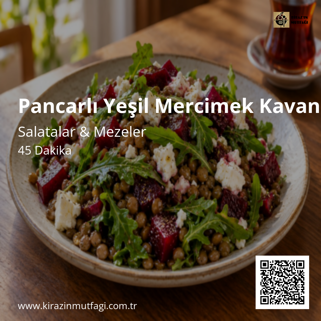 Pancarlı Yeşil Mercimek Kavanoz Salatası Instagram tarif kartı