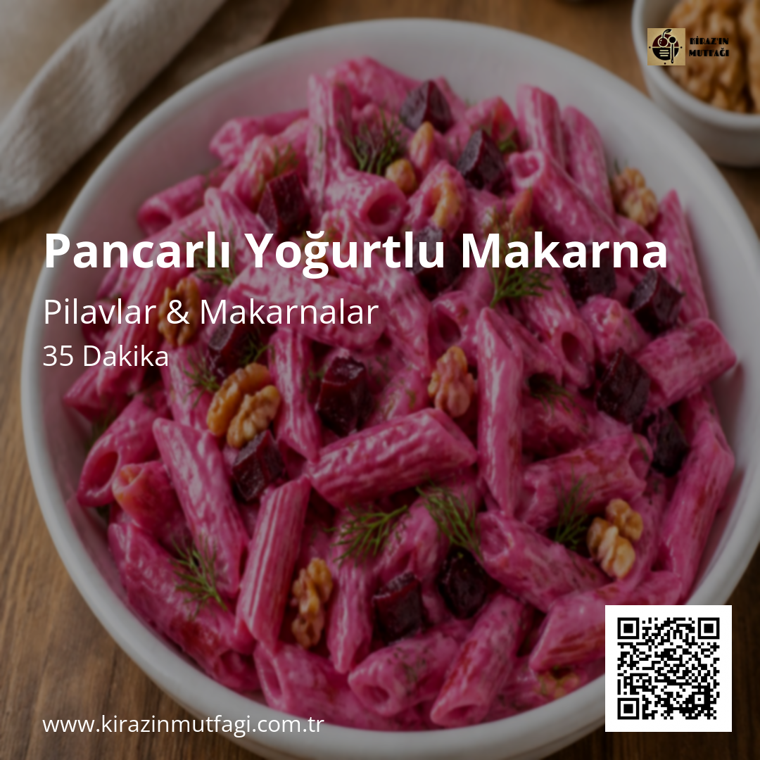Pancarlı Yoğurtlu Makarna - Instagram Tarif Kartı