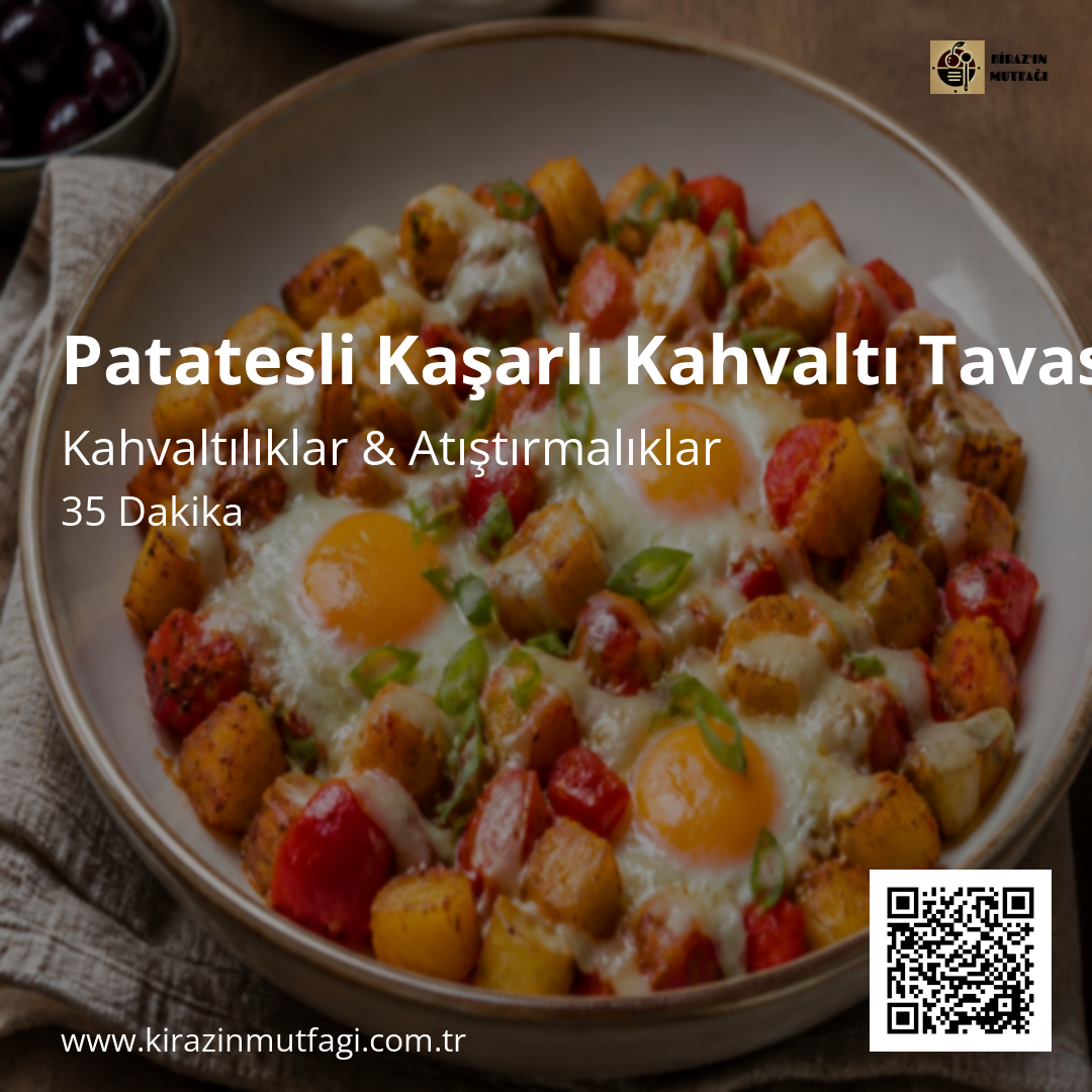 Patatesli Kaşarlı Kahvaltı Tavası - Instagram Tarif Kartı