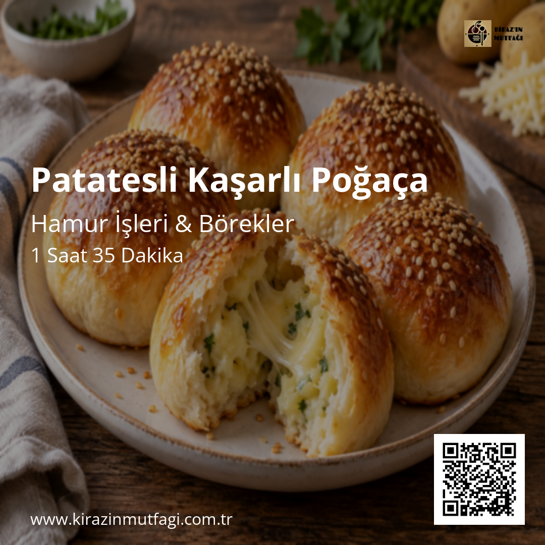 Patatesli Kaşarlı Poğaça - Instagram Tarif Kartı