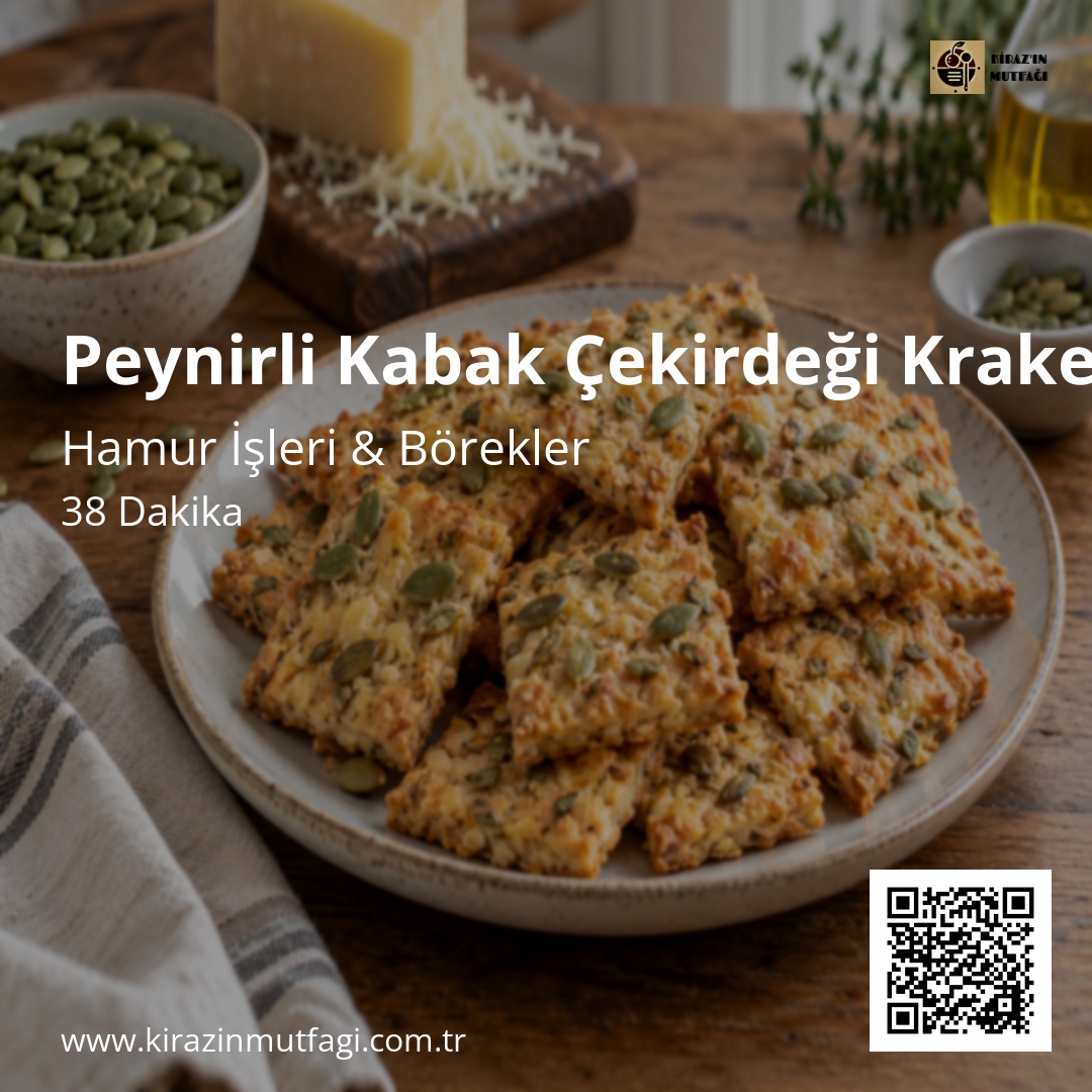 Peynirli Kabak Çekirdeği Krakeri Instagram tarif kartı