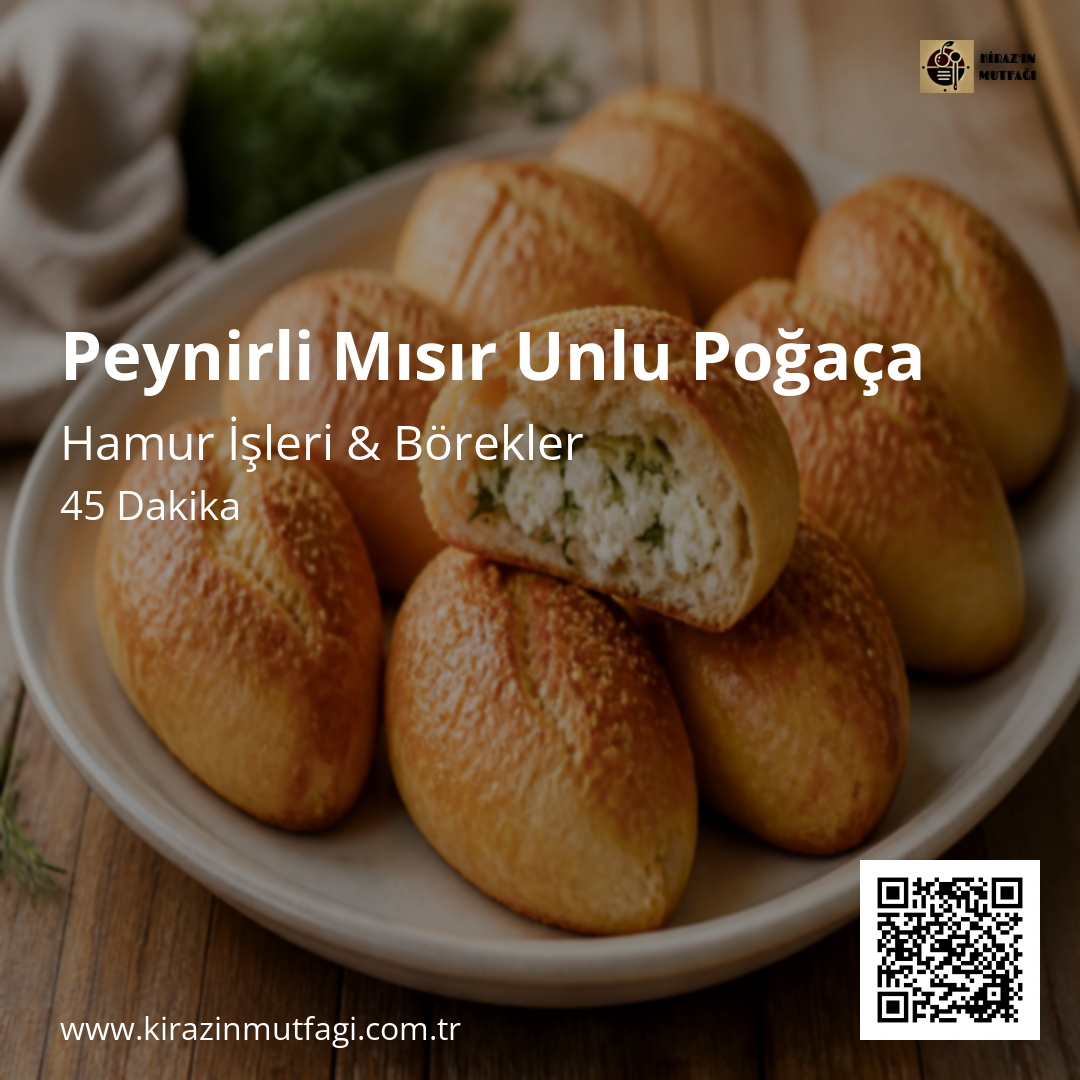 Peynirli Mısır Unlu Poğaça - Instagram Tarif Kartı
