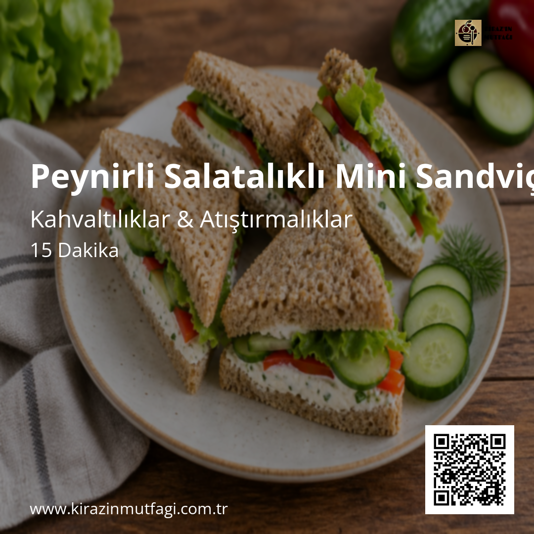 Peynirli Salatalıklı Mini Sandviç Instagram tarif kartı