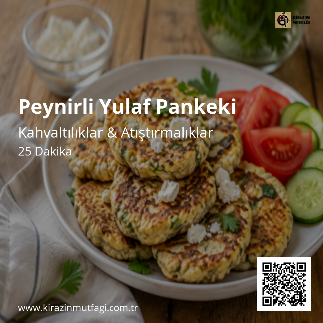 Peynirli Yulaf Pankeki - Instagram Tarif Kartı