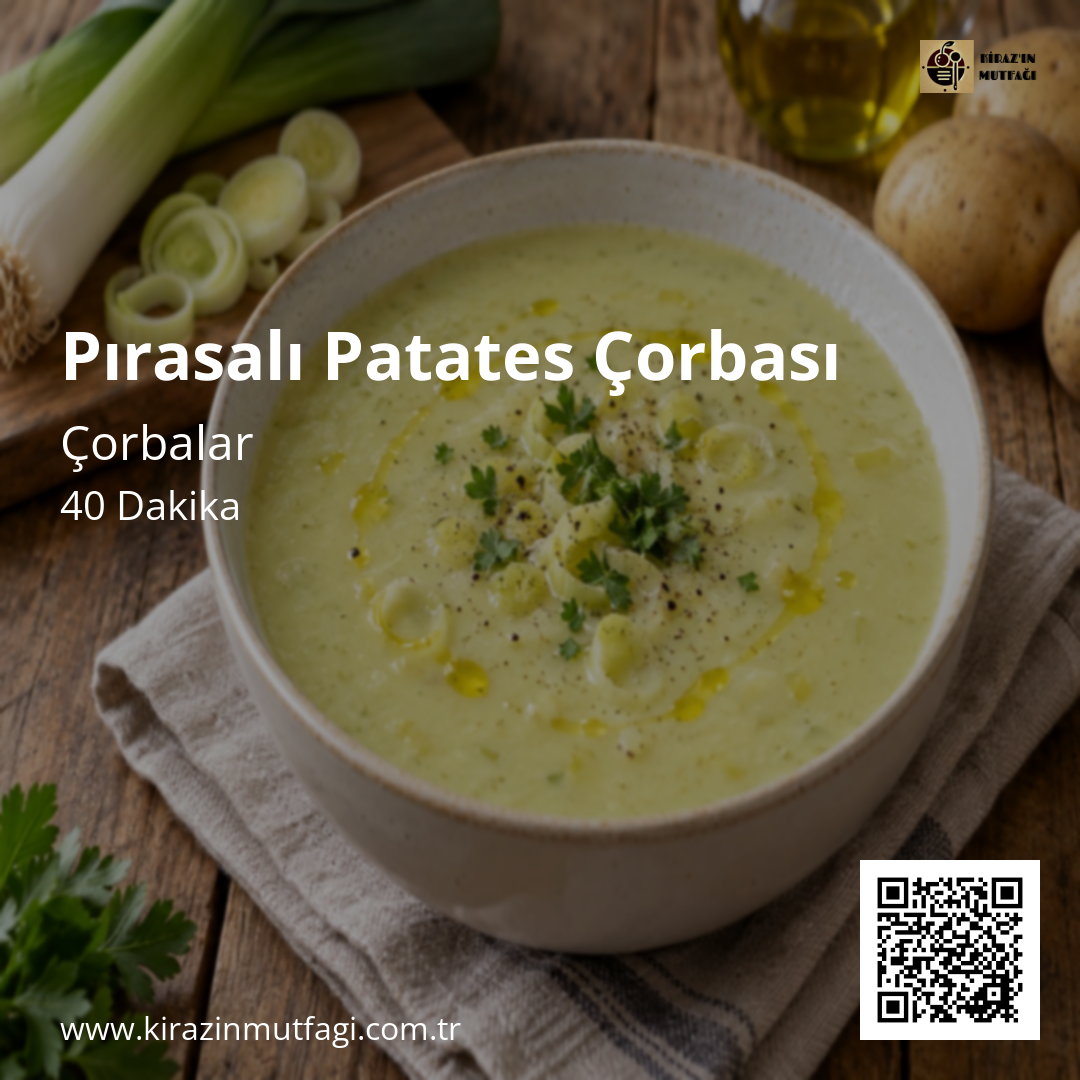 Pırasalı Patates Çorbası - Instagram Tarif Kartı