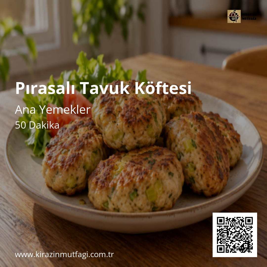 Pırasalı Tavuk Köftesi Instagram tarif kartı