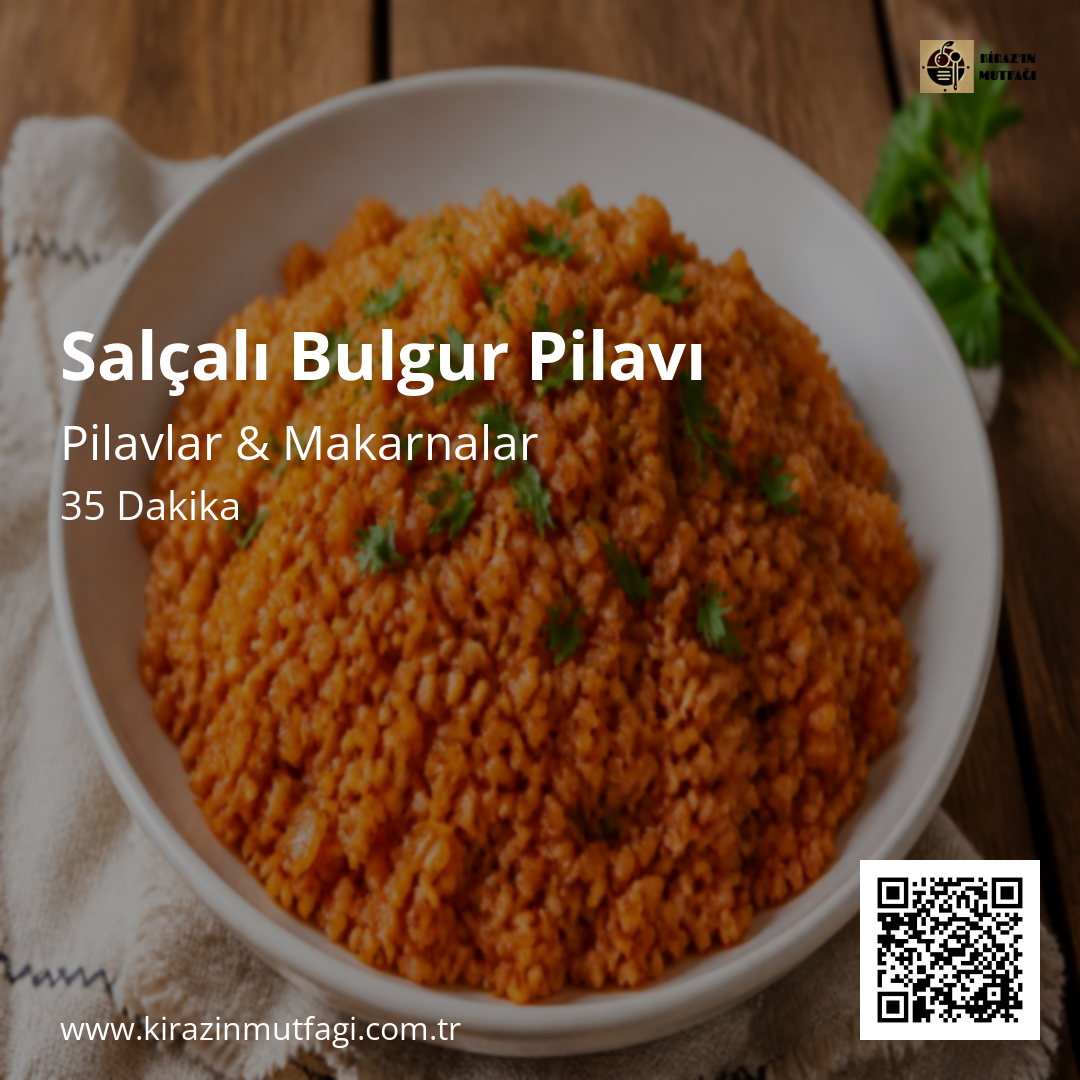 Salçalı Bulgur Pilavı - Instagram Tarif Kartı