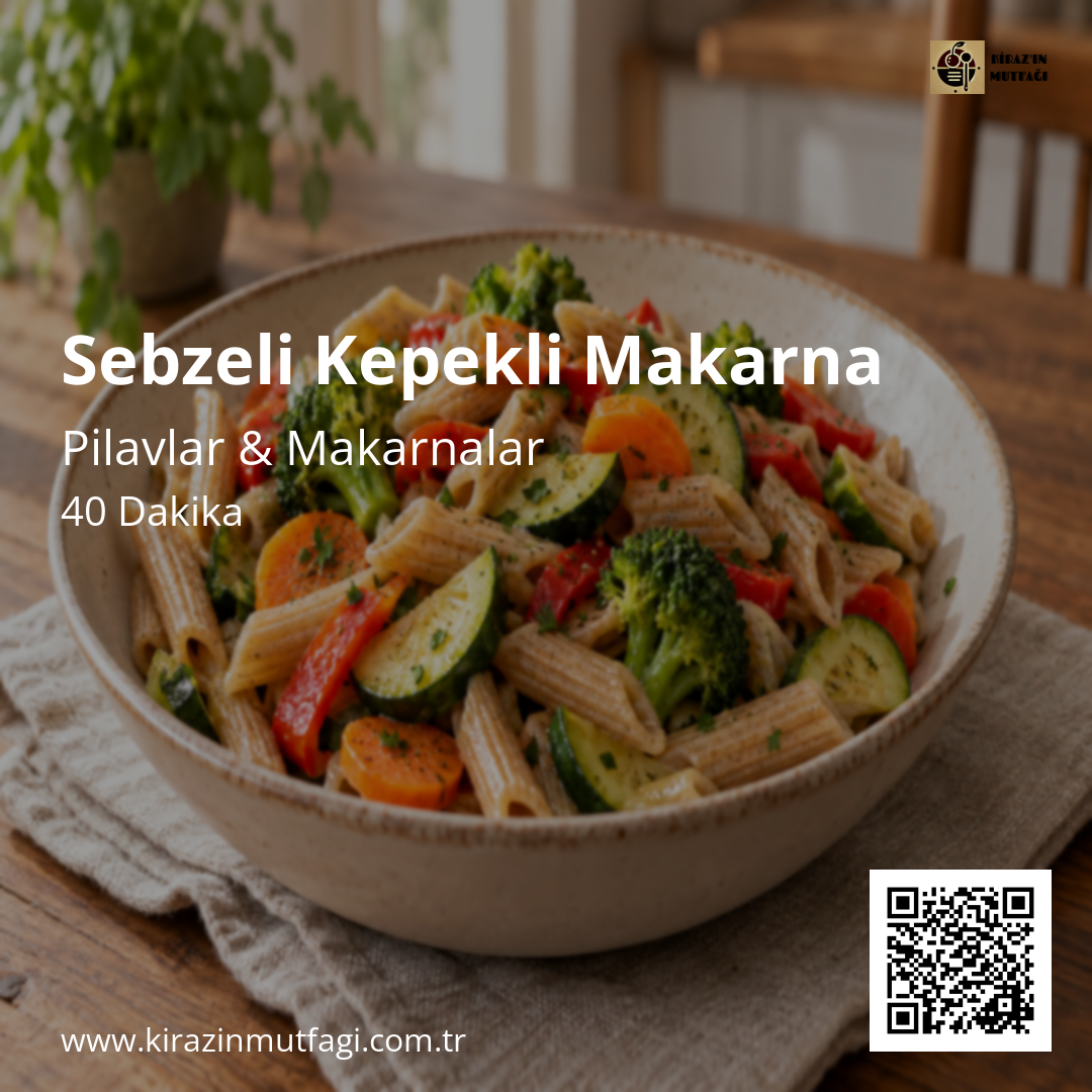 Sebzeli Kepekli Makarna Instagram tarif kartı