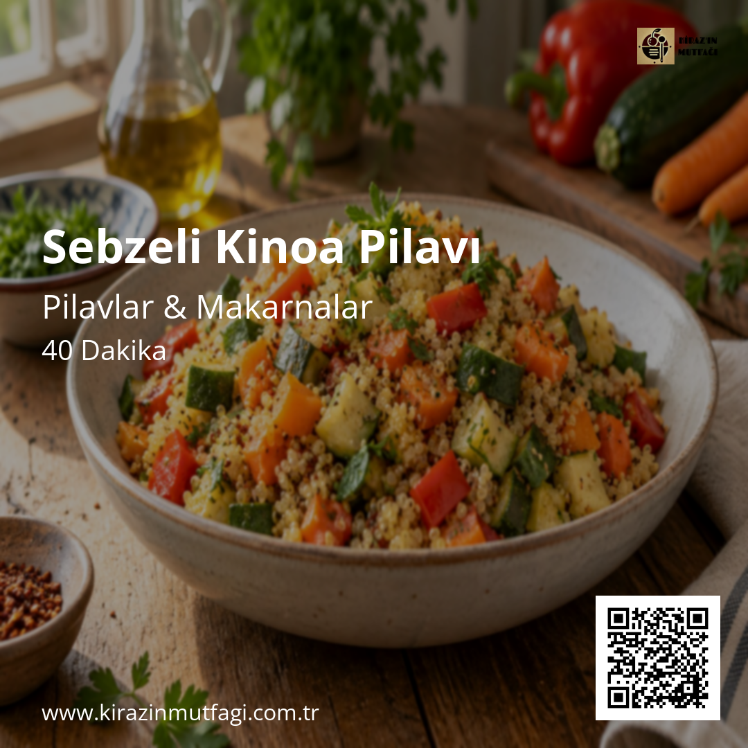 Sebzeli Kinoa Pilavı Instagram tarif kartı