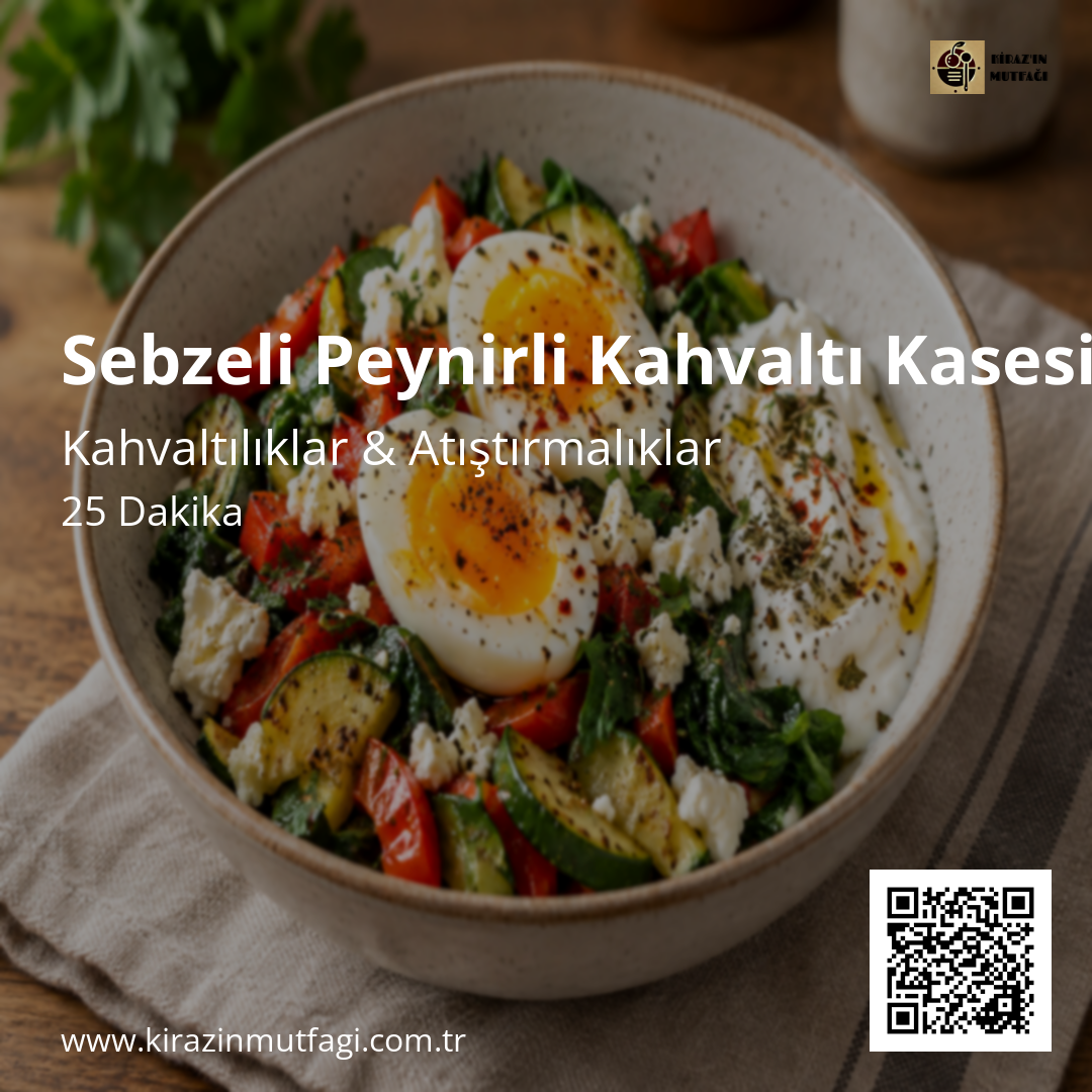 Sebzeli Peynirli Kahvaltı Kasesi Instagram tarif kartı