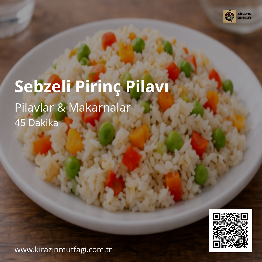 Sebzeli Pirinç Pilavı - Instagram Tarif Kartı