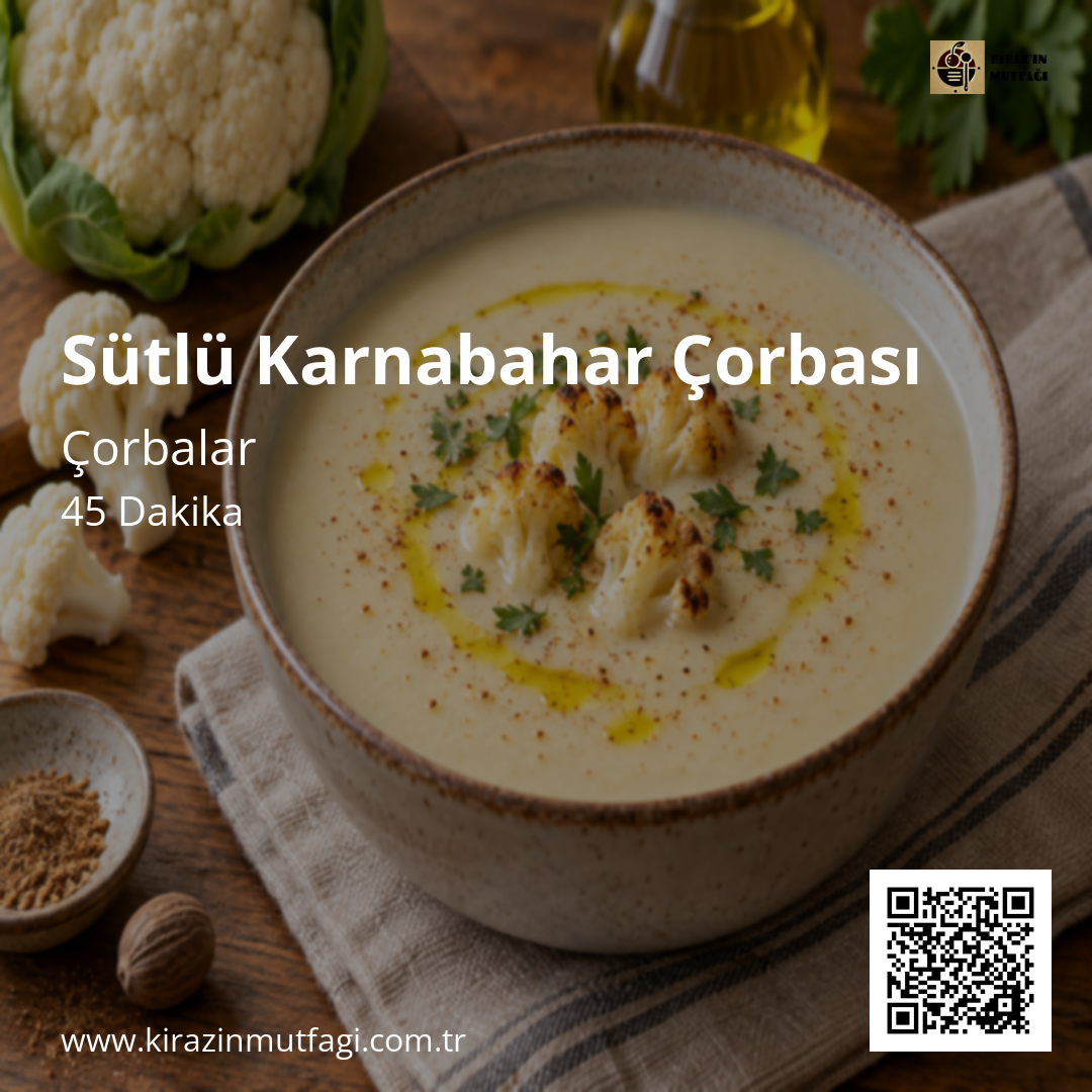 Sütlü Karnabahar Çorbası Instagram tarif kartı