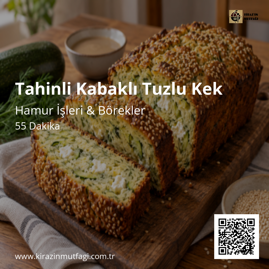 Tahinli Kabaklı Tuzlu Kek Instagram tarif kartı