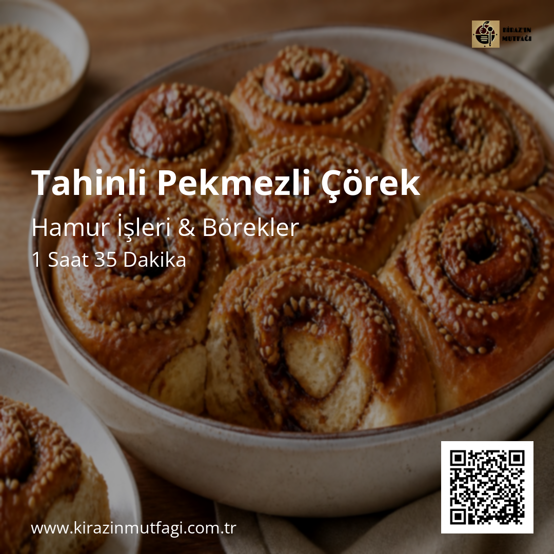 Tahinli Pekmezli Çörek - Instagram Tarif Kartı