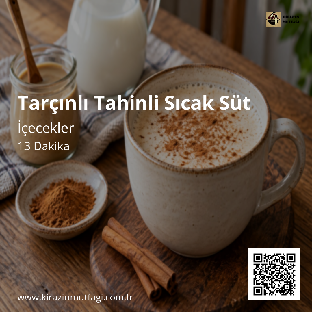 Tarçınlı Tahinli Sıcak Süt Instagram tarif kartı