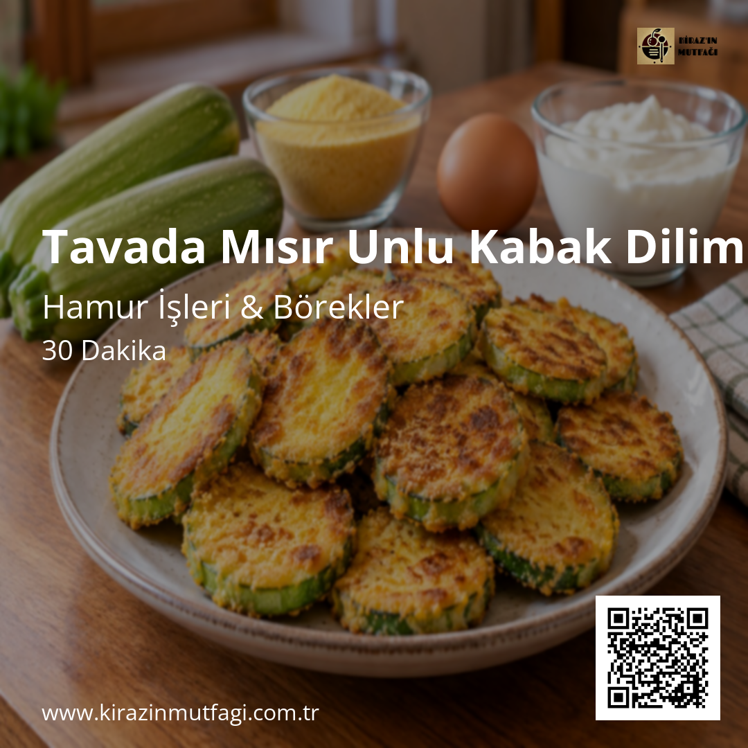 Tavada Mısır Unlu Kabak Dilimleri Instagram tarif kartı