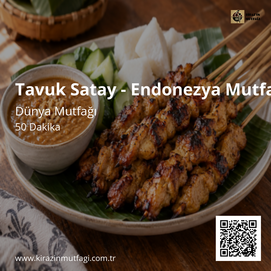 Tavuk Satay - Endonezya Mutfağı - Instagram Tarif Kartı