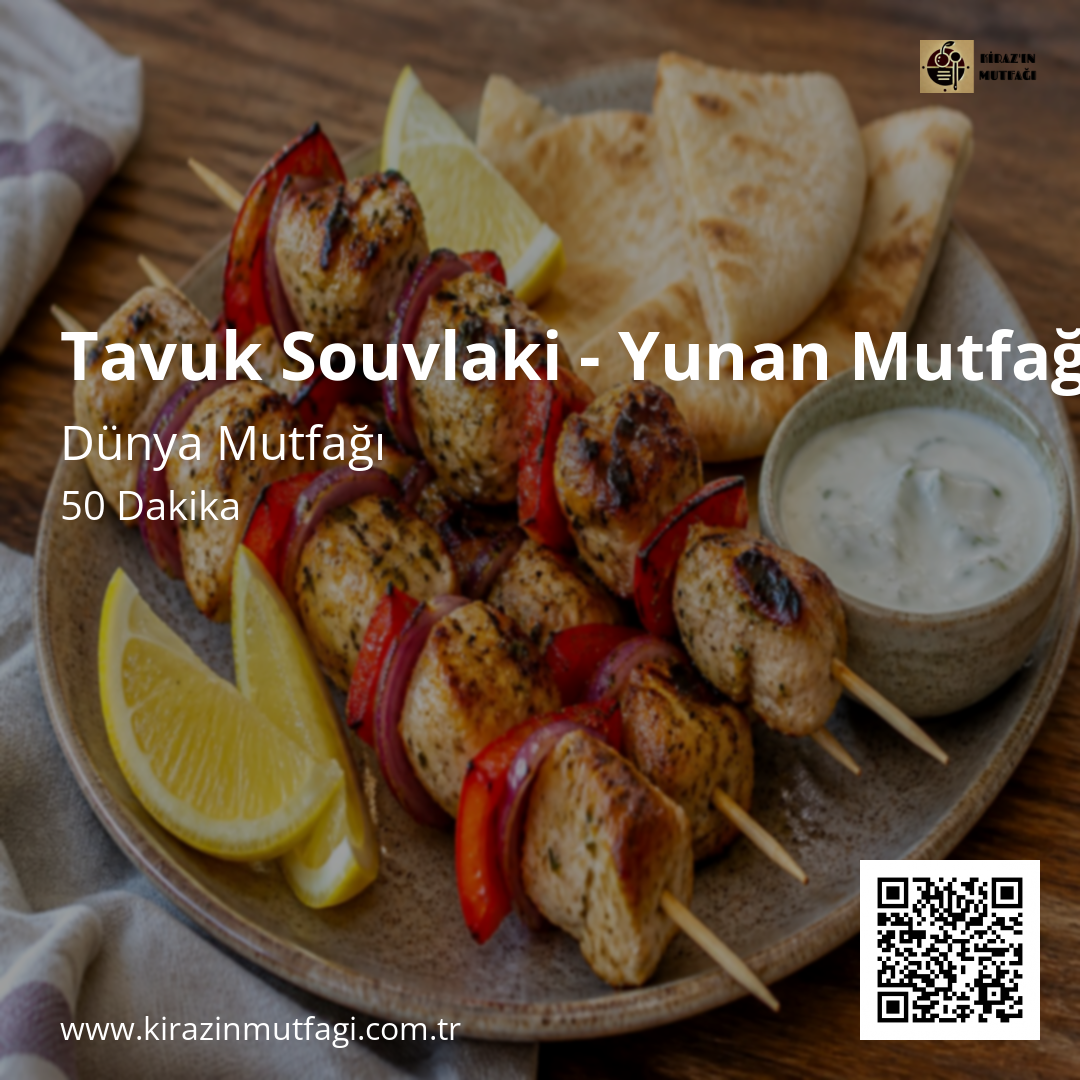 Tavuk Souvlaki - Yunan Mutfağı - Instagram Tarif Kartı