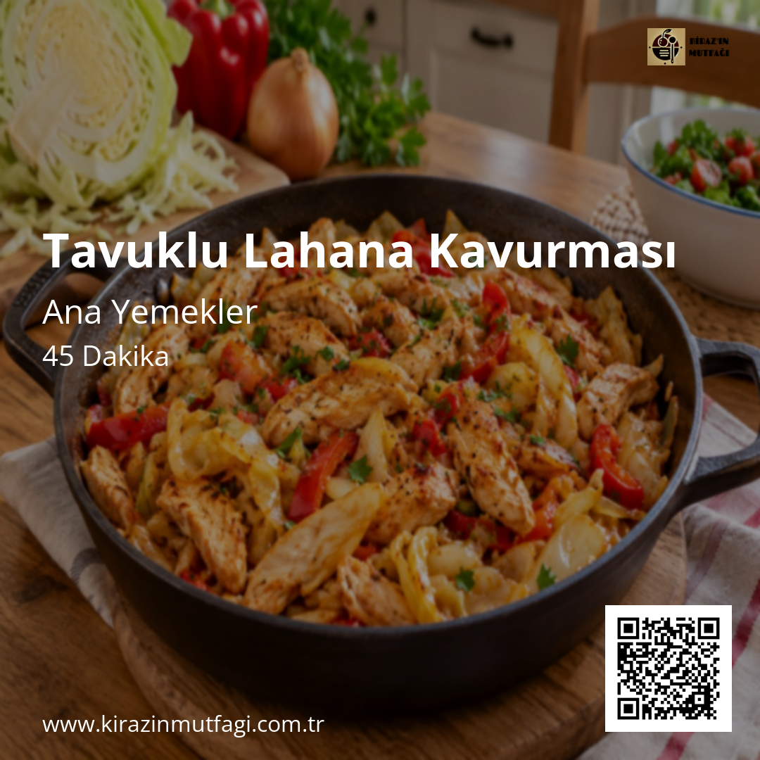 Tavuklu Lahana Kavurması Instagram tarif kartı