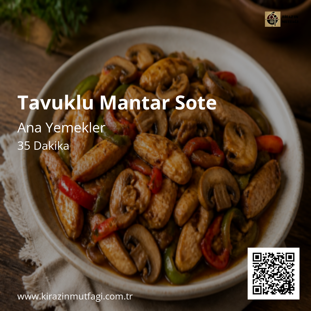 Tavuklu Mantar Sote - Instagram Tarif Kartı