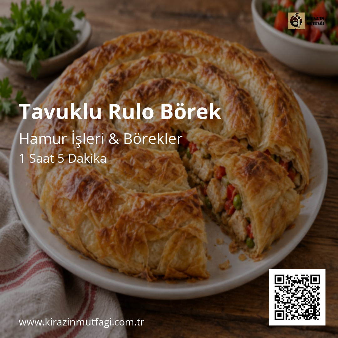 Tavuklu Rulo Börek - Instagram Tarif Kartı