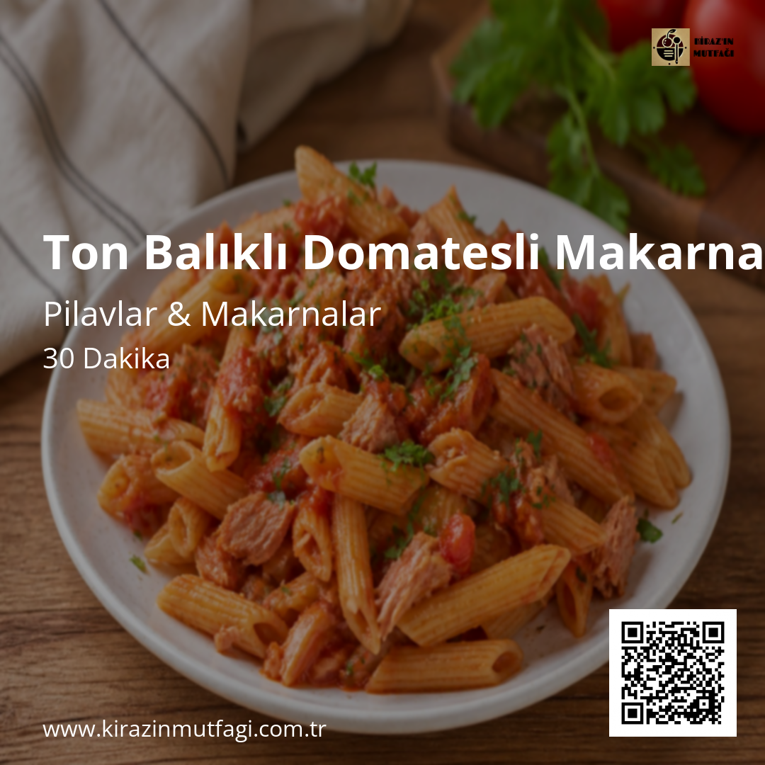 Ton Balıklı Domatesli Makarna - Instagram Tarif Kartı