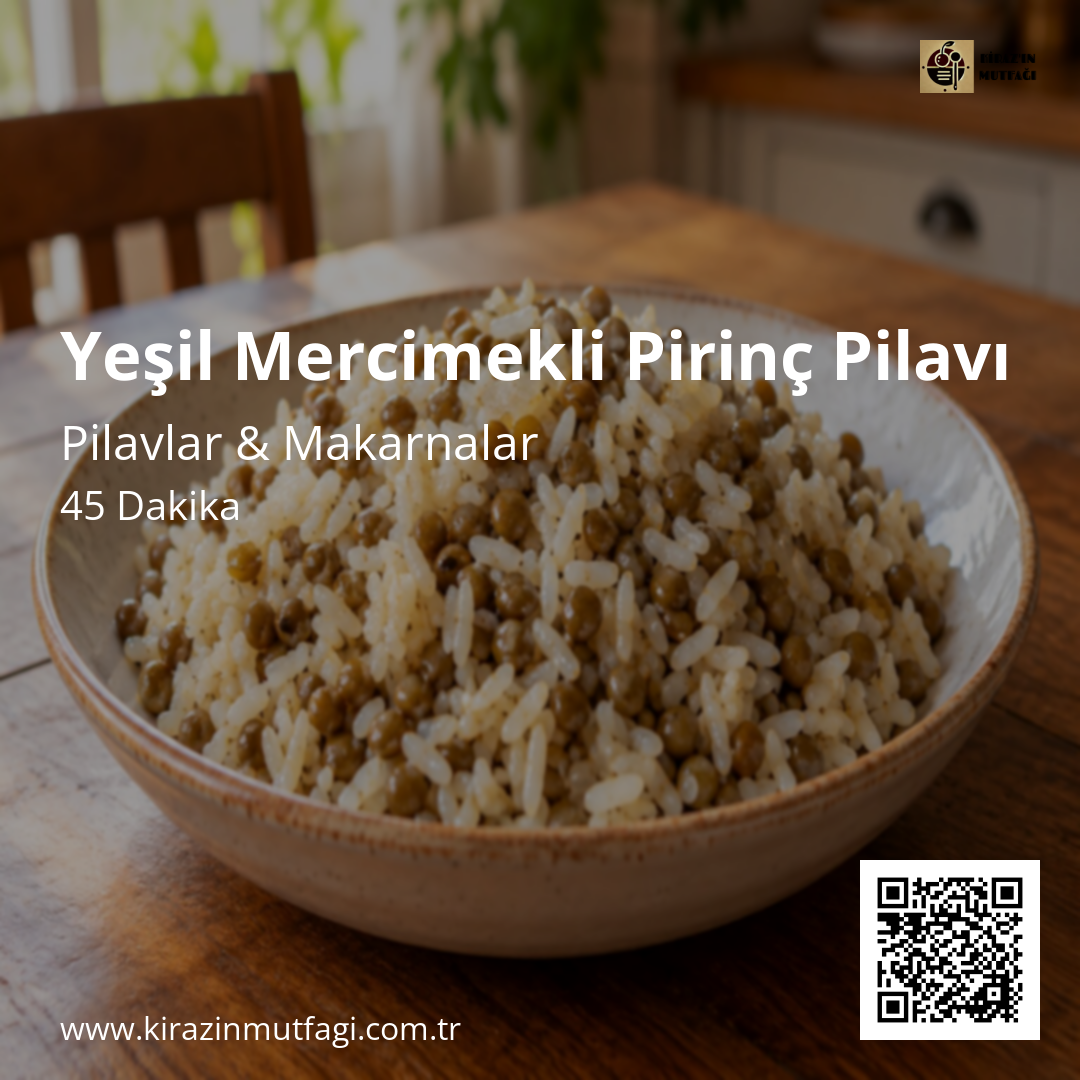 Yeşil Mercimekli Pirinç Pilavı Instagram tarif kartı