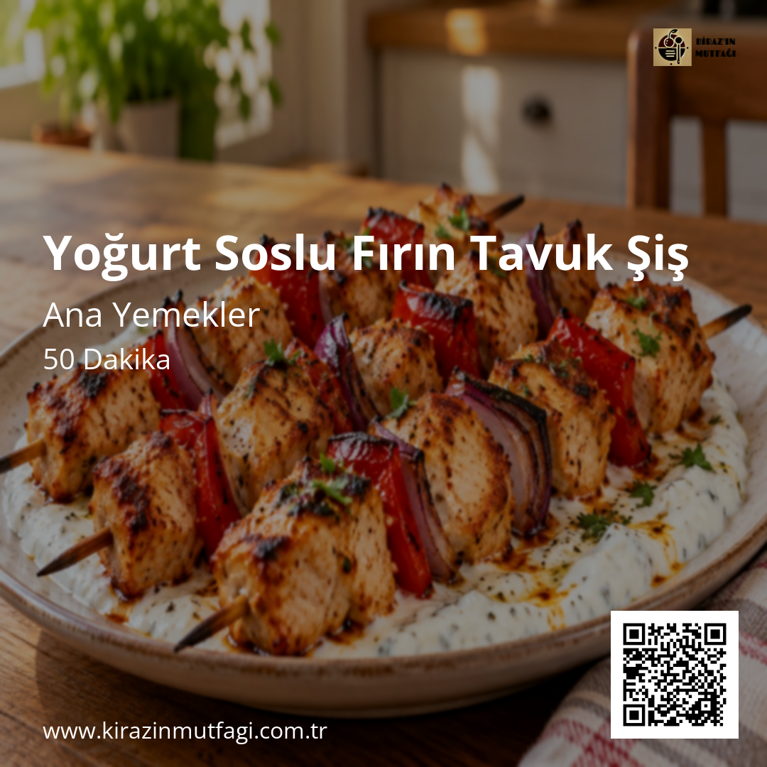 Yoğurt Soslu Fırın Tavuk Şiş Instagram tarif kartı