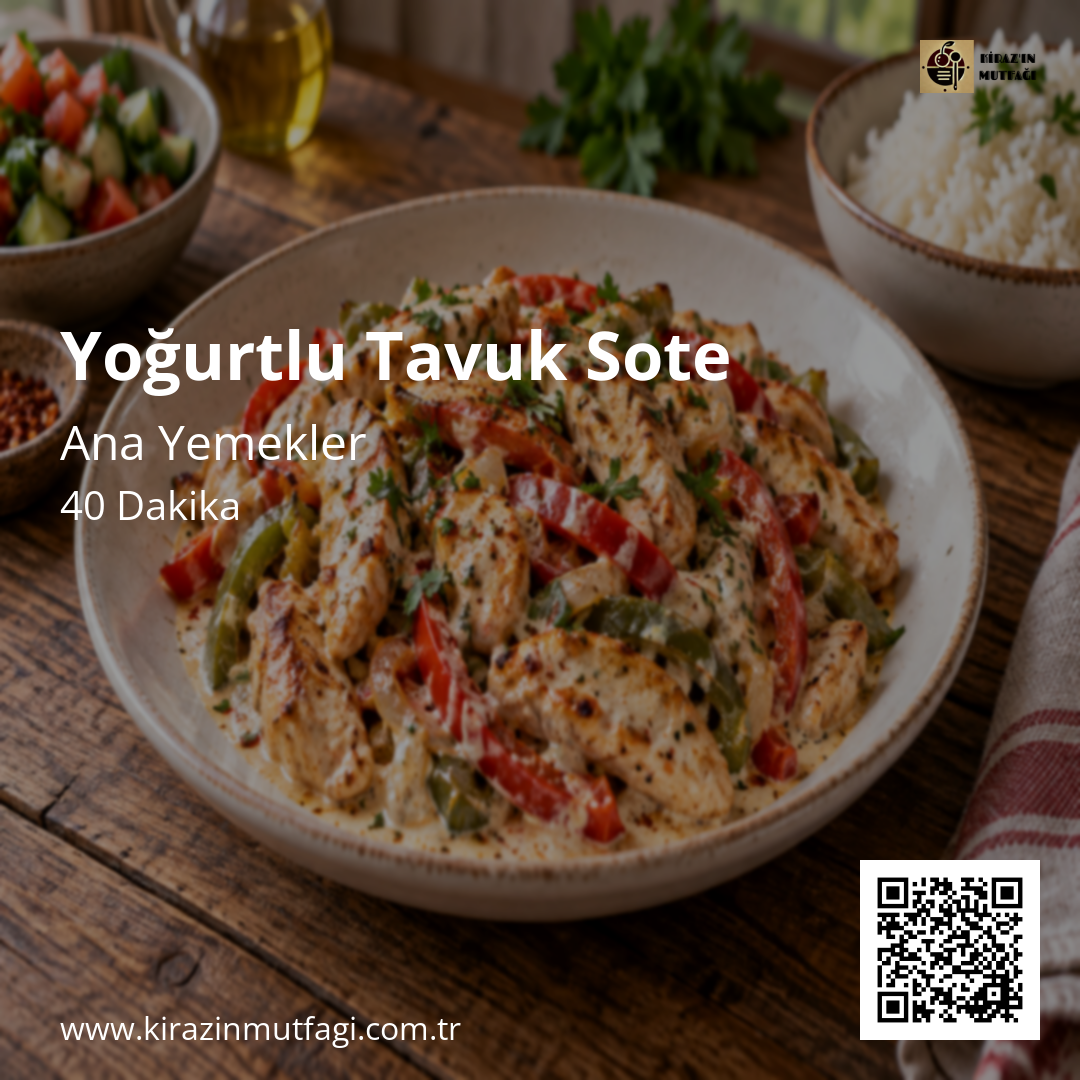 Yoğurtlu Tavuk Sote - Instagram Tarif Kartı
