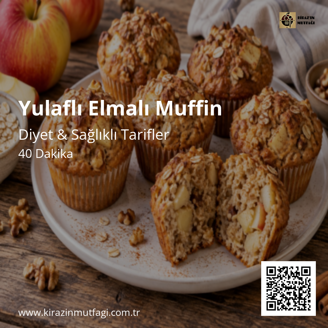 Yulaflı Elmalı Muffin - Instagram Tarif Kartı