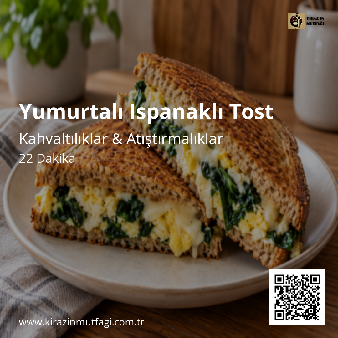 Yumurtalı Ispanaklı Tost Instagram tarif kartı