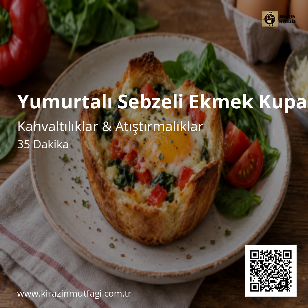 Yumurtalı Sebzeli Ekmek Kupaları Instagram tarif kartı