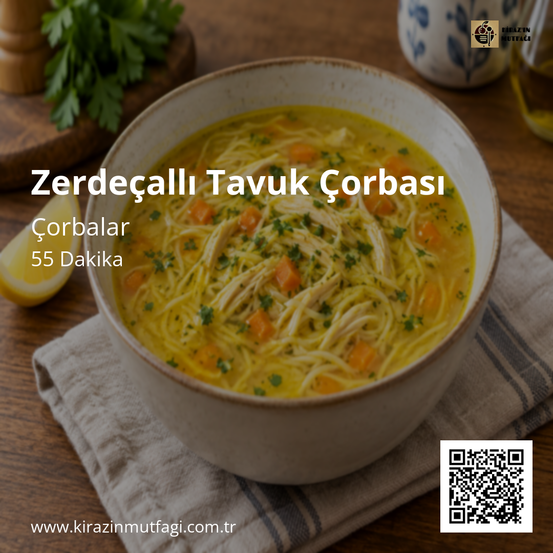 Zerdeçallı Tavuk Çorbası Instagram tarif kartı